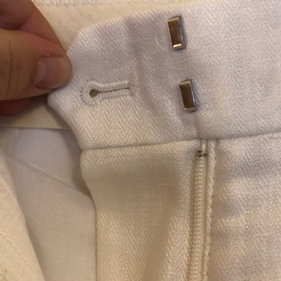 J. Crew size 10 white linen wide cropped pants - Picture 5 of 7